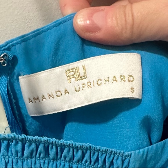 Amanda Uprichard blue 100% silk halter minidress size small - Picture 4 of 12